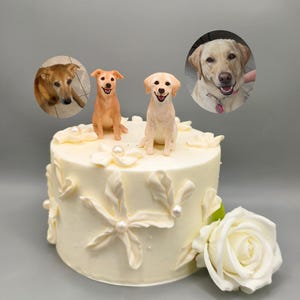 Handmade Custom Dog Cake Topper, Handcrafted Pet Cake Decoration, Unique Dog Lover Gift, Wedding/Birthday Cake Topper with Dogs
