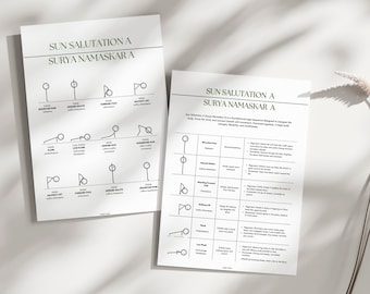 Sun Salutation Yoga Sequence Art: Vinyasa Flow, Breath Cues (Digital Download)