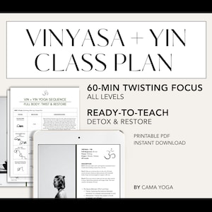 60-Minute Vin + Yin Yoga Class Plan | Twisting Detox Flow | Ready-to-Teach Sequence PDF