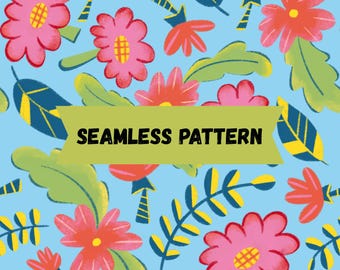 Pink flowers seamless pattern, repeating pattern for crafts and printing, commercial use patterns, textile pattern design