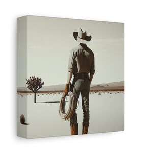 Rustic Canvas Wall Art - Western Cowboy Decor, Vintage Home Decor, Ranch Style Art, Gift for Cowboy Lovers, Country Western Wall Art