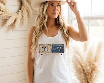 ICLYA License Plate Tank Top, Tuscaloosa Nights Country Concert Tee