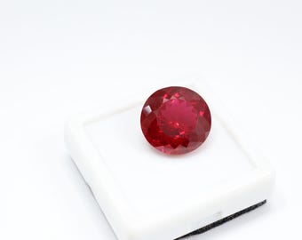 16.25 Ct Ceylon Red Ruby – Round Cut Gemstone