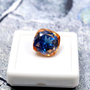 Natural 15.00 Ct Pitambari Sapphire – cushion Cut Loose Gemstone, Rare orange-blue Luxury Collector Gem for Jewelry