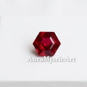 GGI Certified Natural Red Ruby 8 Ct , AAA Hexagon Cut 11x10x7mm, Unheated Untreated Loose Gemstone for Luxury Ring & Fine Jewelry