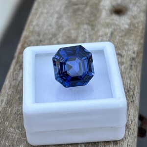 Natural Blue Sapphire, Emerald Cut, 12.45 ct Loose Gemstone