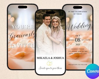 Animated Wedding Video Invitation Template: Editable Digital Design