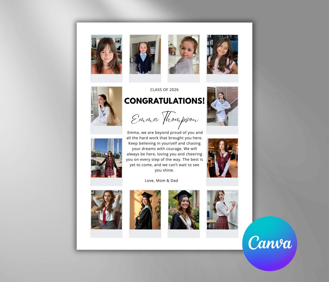Yearbook Grad Pages. Example Minimalist YEARBOOK AD, Senior Graduate High School Grad, Full Page ...
