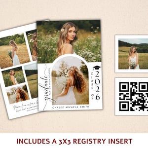 2026 Modern Graduation Announcement Card: DIY Party, Digital Template , Instant Edit & Download image 4