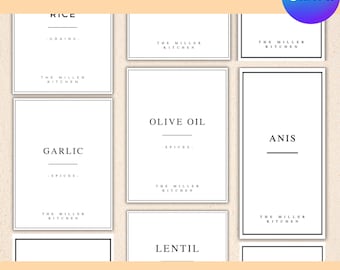 Editable Pantry Labels Template: Customizable Kitchen Organization (Instant Download, PDF File)