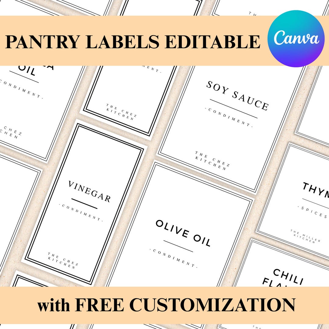 Editable Pantry Labels Template: Customizable Kitchen Organization ...