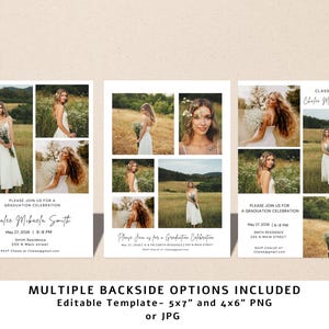 2026 Modern Graduation Announcement Card: DIY Party, Digital Template , Instant Edit & Download image 3
