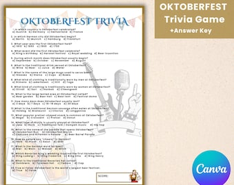 Oktoberfest Trivia Game: Editable Party Quiz (Digital Download)