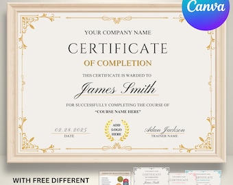 Editable Appreciation Certificate Template: Printable Canva Design (Digital Download)