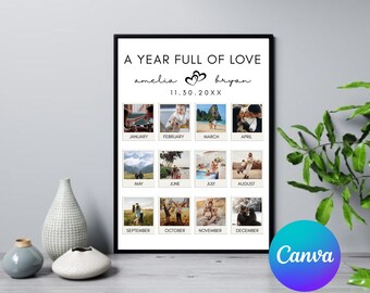 Custom Polaroid Photo Frame Anniversary Gift Template | Digital Download | Editable Keepsake
