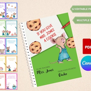 Editable Teacher Cookie Book Template: End of Year Gift (Canva, Digital Download)