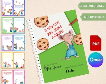 Editable Teacher Cookie Book Template: End of Year Gift (Canva, Digital Download)