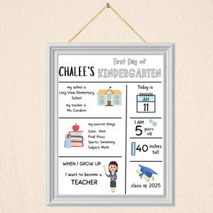 Back to School Editable Sign First Day of School Sign  Template Kids Teacher Printable Reusable Personalized Signs Instant Digital Download