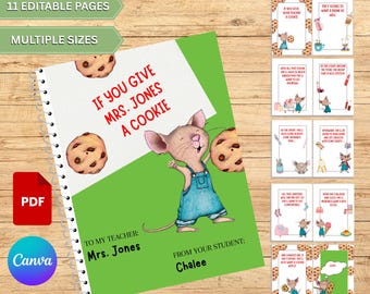 Teacher Appreciation Book Template, End of Year Gift (Canva Editable, PDF)
