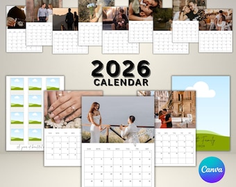 2026 Photo Calendar Template, DIY Personalized Gift (Canva)