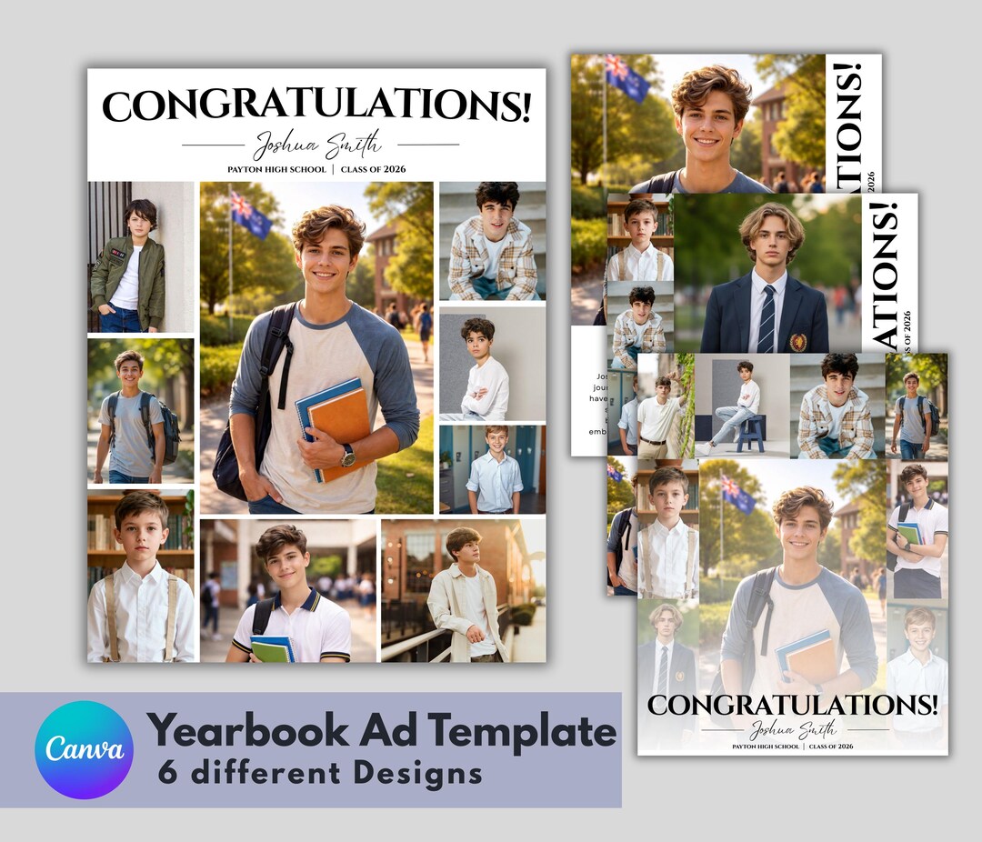 Full Page School Graduation Yearbook Ad Canva: Editable Template - Etsy
