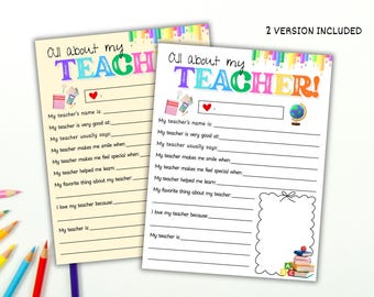 Teacher Appreciation Gift: Printable Template (Instant Download)
