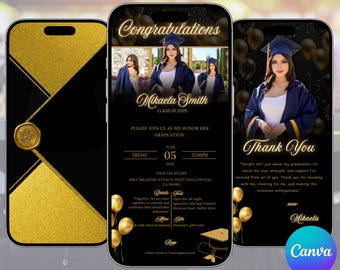 Elegant Graduation Invitation Template: Class of 2026 (Digital)