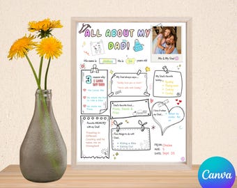 Alles über meinen Vater Fragebogen (Canva)