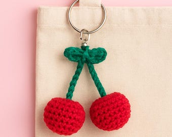 Strawberry Crochet Keychain Pattern | Amigurumi Berry Key Holder (PDF)