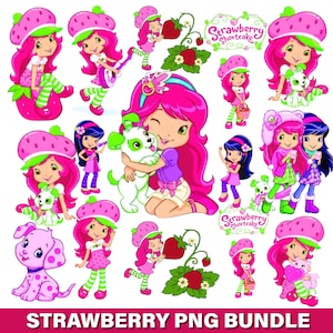 Strawberry Png/Svg Bundle, Cartoon 80s Png. Strawberry Short Png, Strawberry And Friends Png, Best Friends Forever Png, Friend Gift Png