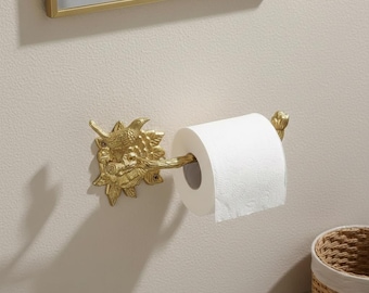 Portarrollos de papel higiénico de latón con forma de pájaro / Herrajes de baño vintage