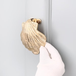 Steal Leaf Golden Sea Shell Brass Door Knocker | Vintage Door Knocker | Door Lock | Brass Door Handle Door | Bathroom Fitting and Hardware