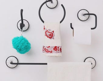 Juego de accesorios de baño de aluminio de 4 piezas Steel Leaf con base de cerámica