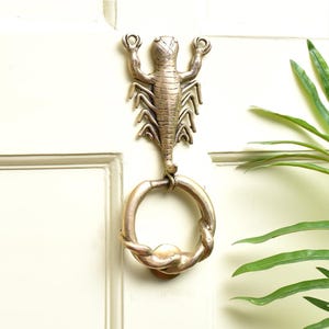 Steel Leaf Vintage Brass Eagle Door Knocker | Door Fitting | Front Door Knocker | Vintage Door Knocker