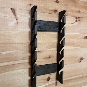 Wandgemonteerd honkbalhoedenrek: massief houten halorganizer