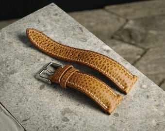 Handmade Brown Leather Watch Strap: Vegetable-Tanned Dollaro Leather