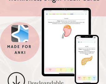 Hormone Flashcards for Anki: MCAT, Nursing, Biochem Study Aid (Digital Download)