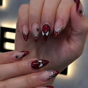 Spiderman nails - Etsy 日本