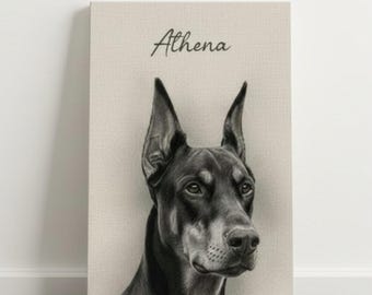 Custom Pet Portrait, Dog Memorial Gift, Charcoal Pet Portrait, Personalized Dog Canvas, Cat Loss Gift, Pet Lover Wall Art