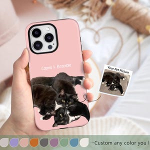 Custom Pet/Dog/Cat Phone Case, Custom Pet Illustration Case, Personalized Cat Photo iPhone 12/11 Pro Galaxy S25, Unique Pet Lover Gift