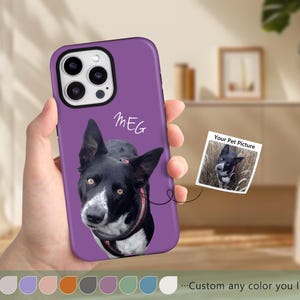 Custom Pet/Dog/Cat Phone Case, Personalized Dog Memorial Case, Custom Photo Portrait iPhone 14/13 Pro Max Galaxy S24, Sympathy Gift