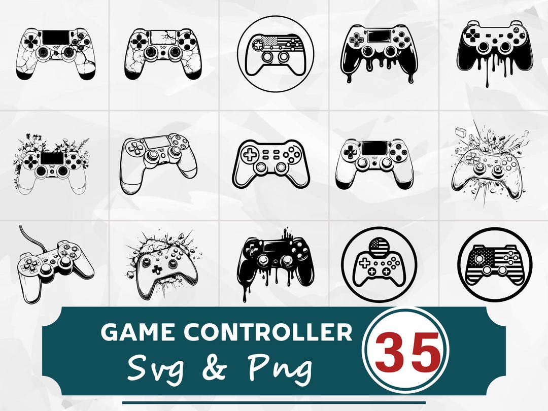 Game Controller SVG PNG Bundle, Gamer Clipart Vector, Cricut Cut Files ...