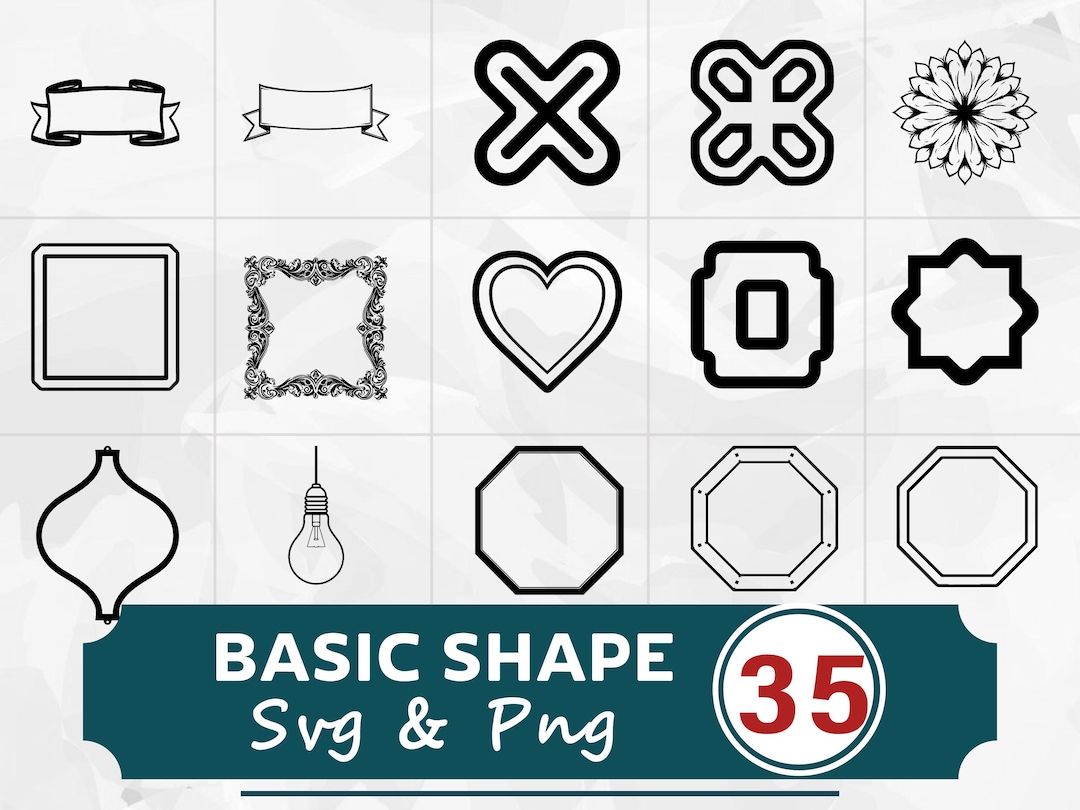 Basic Shape SVG PNG Bundle, Geometric Clipart Vector, Cricut Cut Files ...