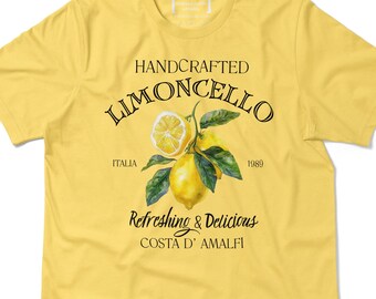 Limoncello Shirt, Refreshing Lemon Graphic T-Shirt, Italian Summer Tee, Gift for Lemon Lovers, Italy Vacation T-Shirt, Cocktails Gift