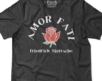 Chemise Amor Fati, T-shirt citation de Friedrich Nietzsche, T-shirt citation de stoïcisme, idée cadeau pour amateur de philosophie, Momento Mori