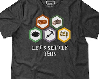 Låt oss göra oss av med Catan-nybyggarna, vintage-t-shirt med spelkväll, rolig brädspelströja, present till brädspelälskare, casual gamerkläder