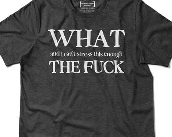 What and I Can't Stress This Enough Tee | Funny WTF Shirt | Adult Humor Gift | Dark Humor Shirt | Mens Womens Unisex Shirt