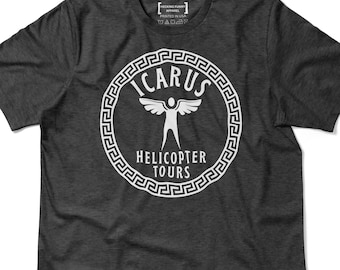 Icarus Helicopter Tours Shirt, Funny Odyssey T-Shirt, Greek Mythology Tee, Myth Lover Gift, Homer Book, Funny Pilot Gift
