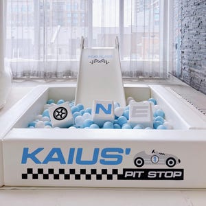 Racing Theme Ball Pit Vinyl Decal Stickers - Personalized Pit Stop