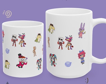 The Amazing Digital Circus Coffee Mug, TADC, TADC merch, Pomni, Jax, Kinger, Ragatta, Gangle, Zooble, Caine, Bubbles, Gumigoo